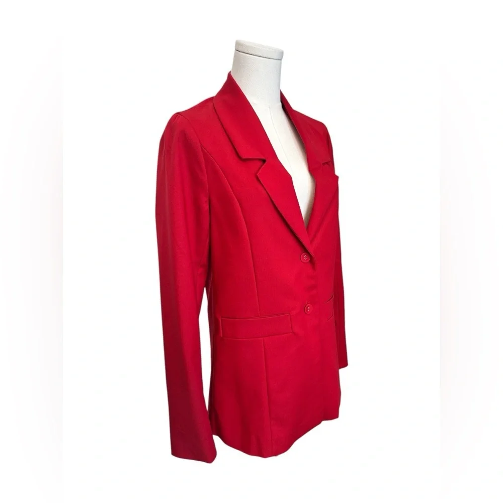 SHOW ME YOUR MUMU Red Suiting Major Blazer Women Size XS Small $188 MSRP NWT - Picture 7 of 14